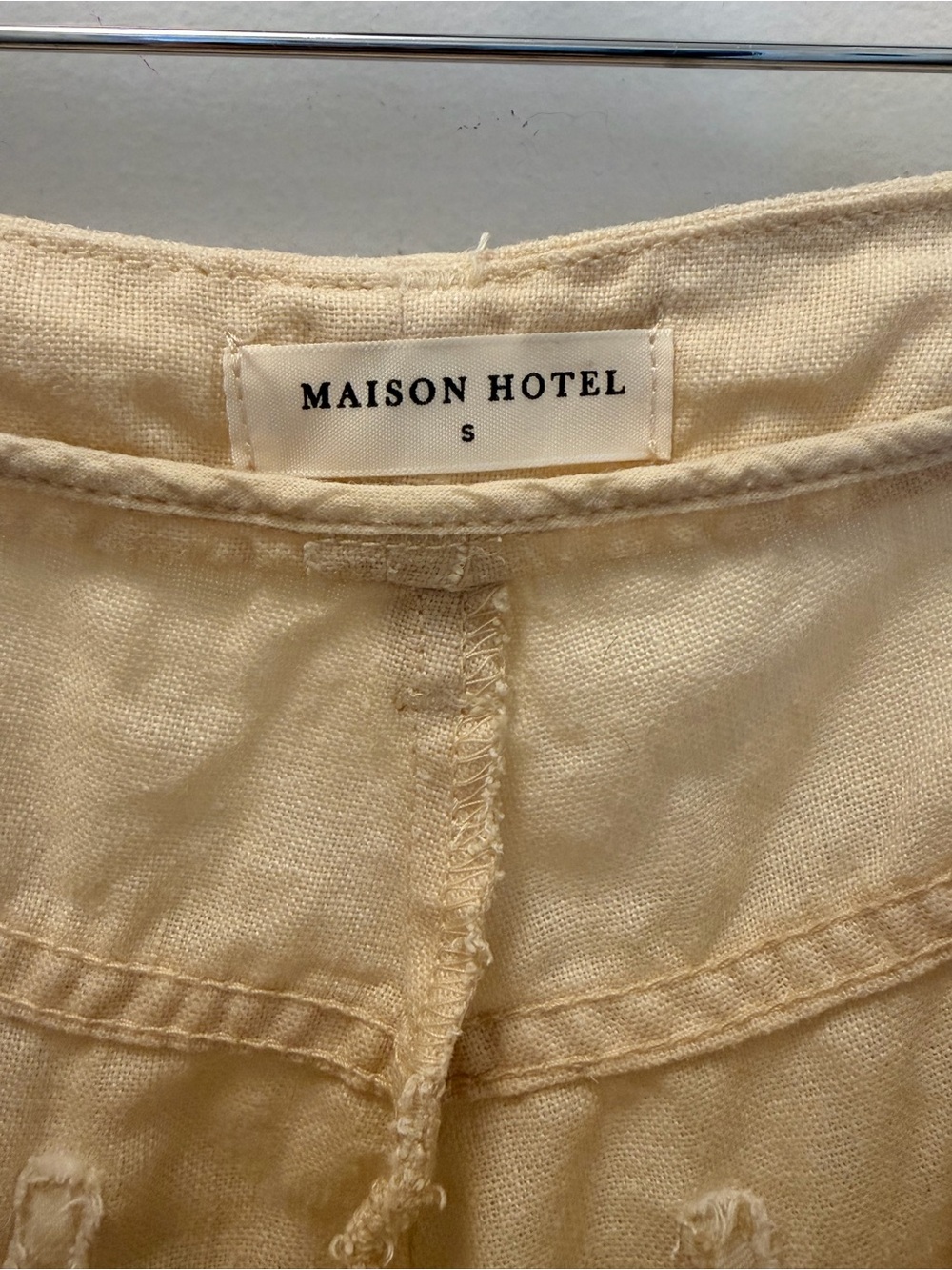 Maison Hotel Marisa High-Waist Wide Leg Linen Pants in Beige S - Picture 7 of 9